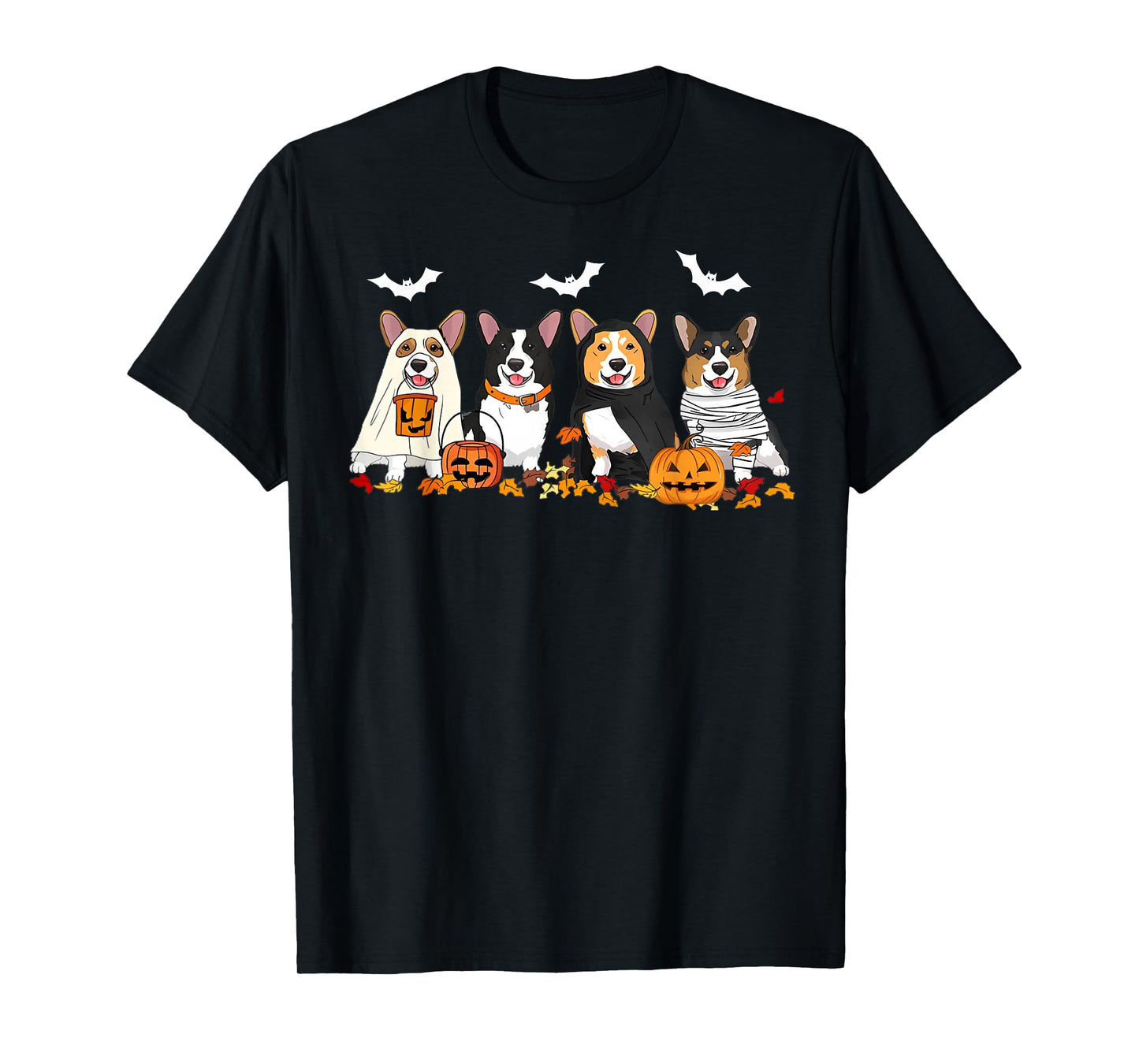 Cute Corgi Dogs Ghost Mummy Witch Spooky Halloween Boo T-Shirt