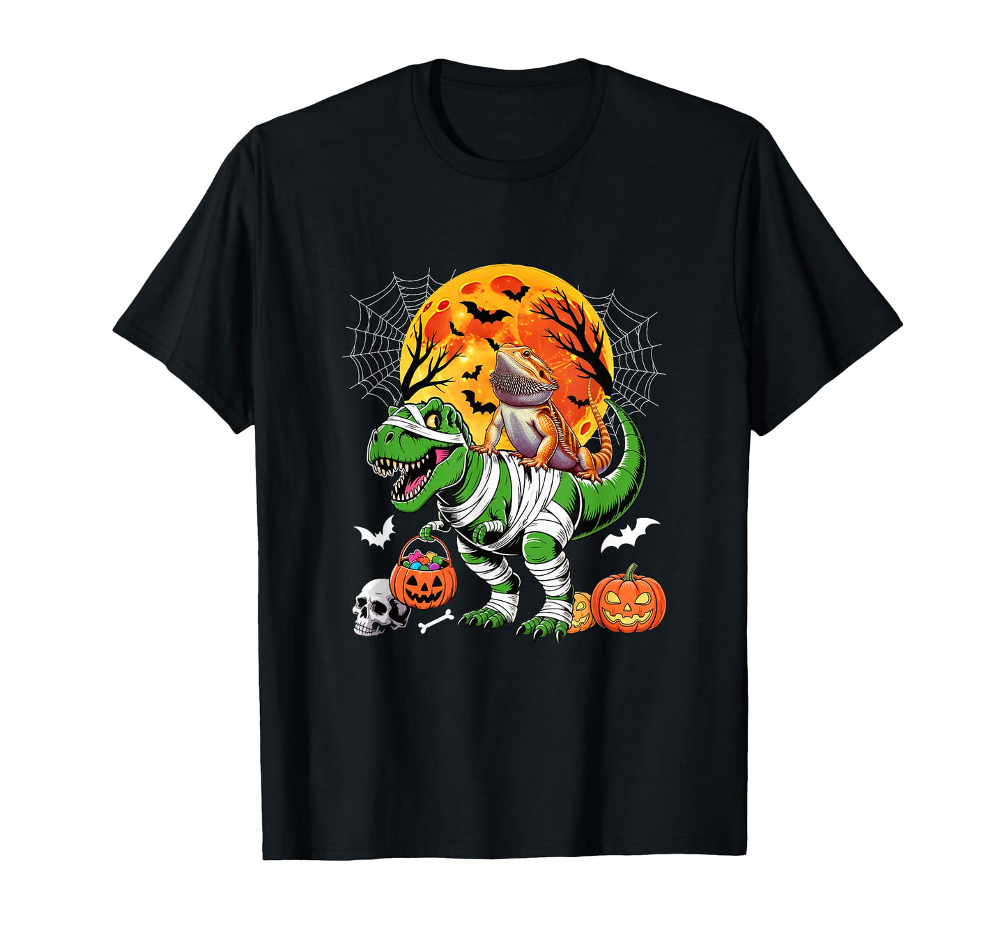 Bearded Dragon Riding T-Rex Cosplay Mummy Halloween Kids T-Shirt