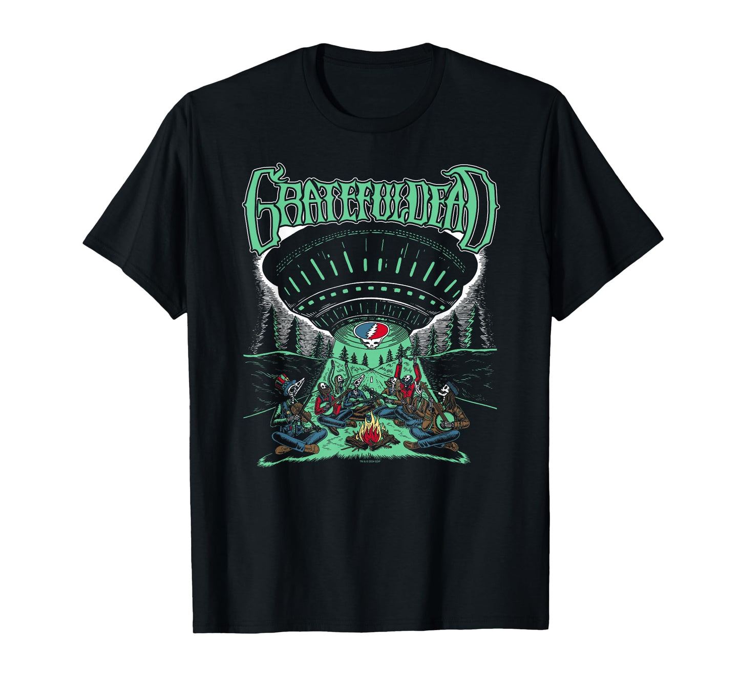 Grateful Dead Skeletons and Aliens Camping Band T-Shirt