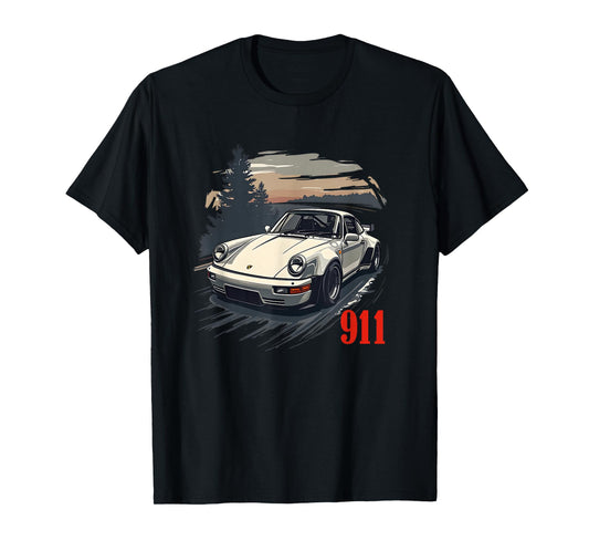 911 Retro Auto Classic GT 964 Race Cars GT3 RS 997 T-Shirt - Unisex Adults & Kids - Black - Small - Short Sleeve - Cotton Polyester Blend - Car-Themed Cartoon - T-Shirt