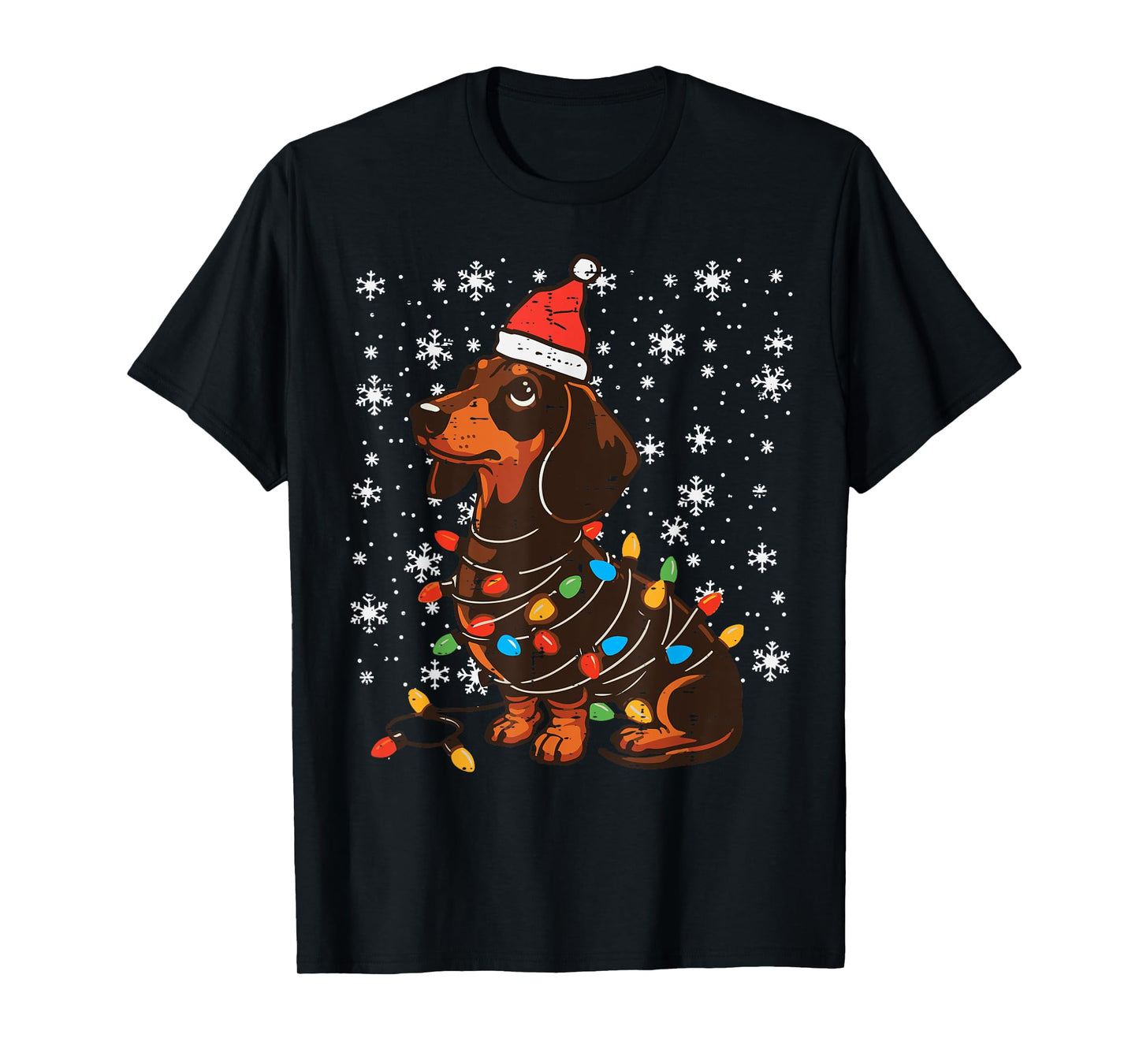 Christmas Dog Dachshund Santa Xmas Wiener Women Men Kids T-Shirt