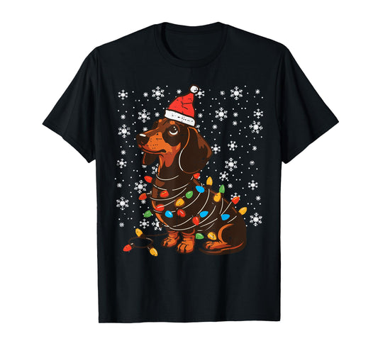 Christmas Dog Dachshund Santa Xmas Wiener Women Men Kids T-Shirt