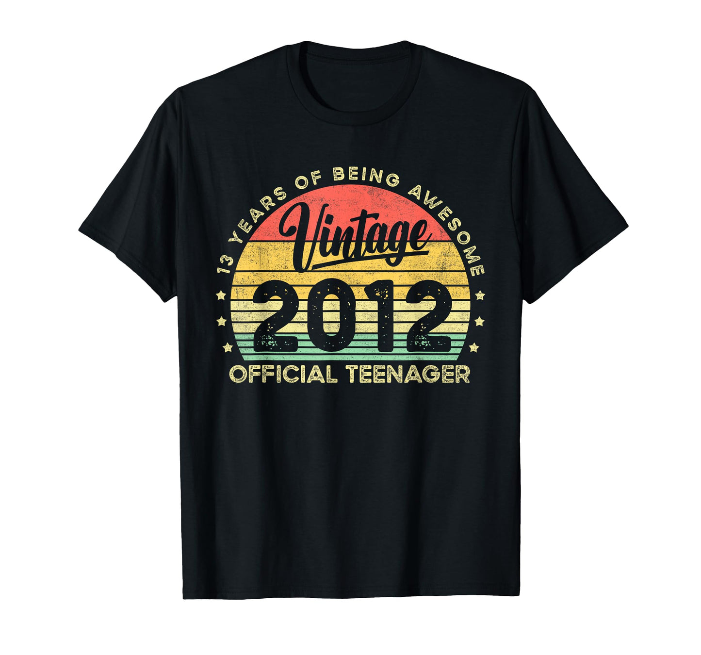 Vintage 2012 Official Teenager 13th Birthday Gifts 13 Yr Old T-Shirt