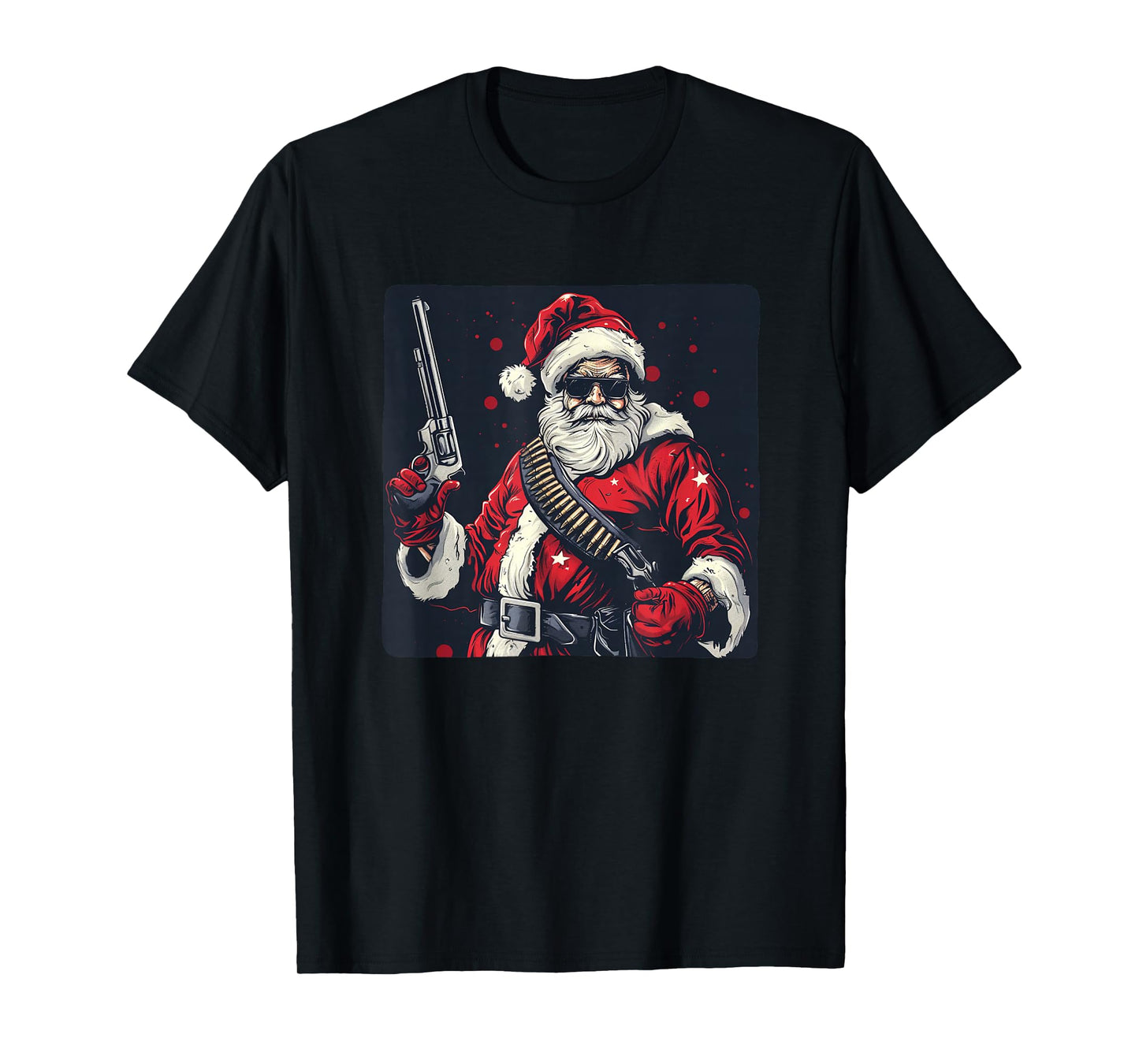 Funny Revolver Santa Claus Costume for a Festive Season T-Shirt