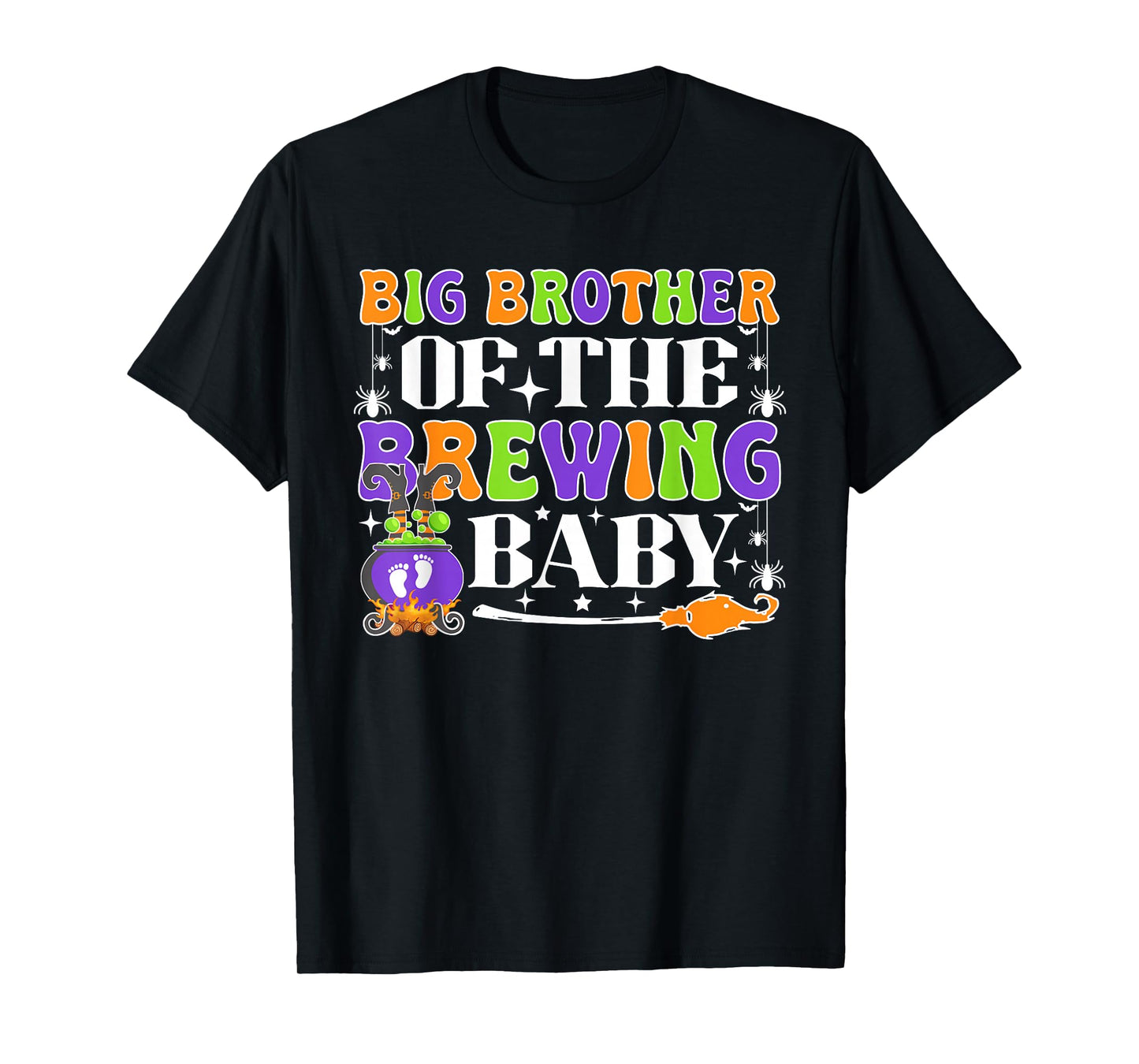 Big Brother of The Brewing Baby Halloween Witch Baby Shower T-Shirt