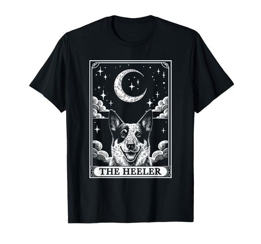 Tarot Card Vintage Crescent Moon Australian Cattle Dog Mom Men Women Kids T-Shirt