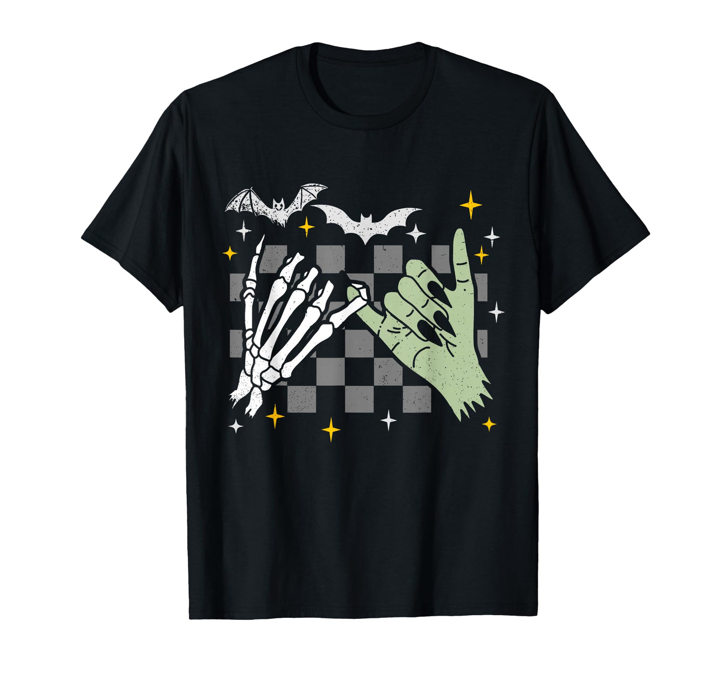 Halloween Skeleton and Witch's Hands Spooky Pinky Swear T-Shirt