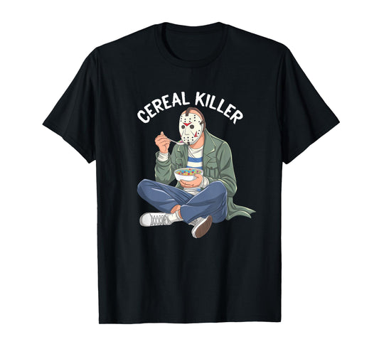 Cereal Killer Masked Character Eating Breakfast T-Shirt