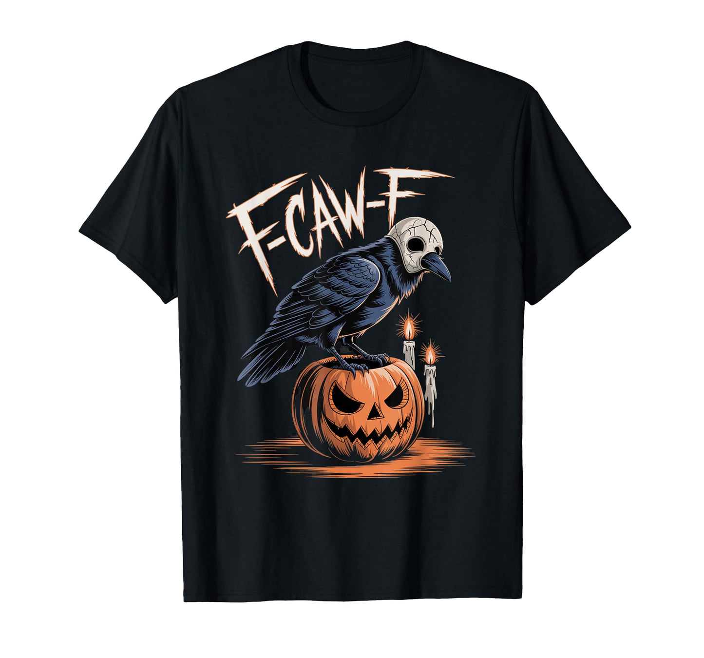 F-Caw-F Crow Funny Gothic Moon Black Bird Halloween T-Shirt