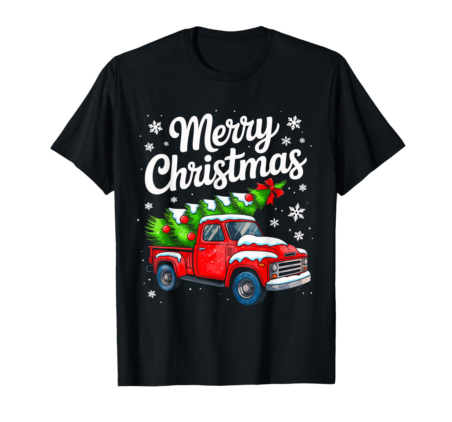Merry Christmas Red Truck Family Matching Christmas Pajama T-Shirt
