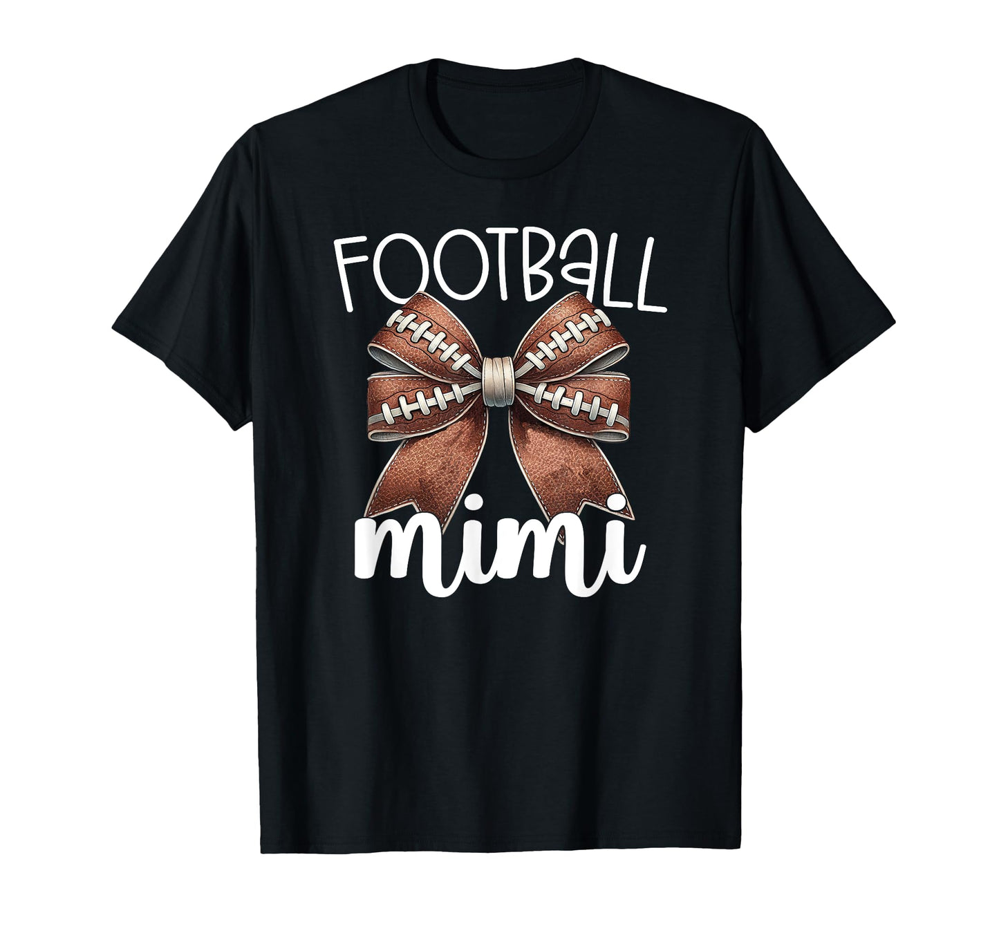 Football Mimi - Football Coquette Bow - Grandma Game Day T-Shirt