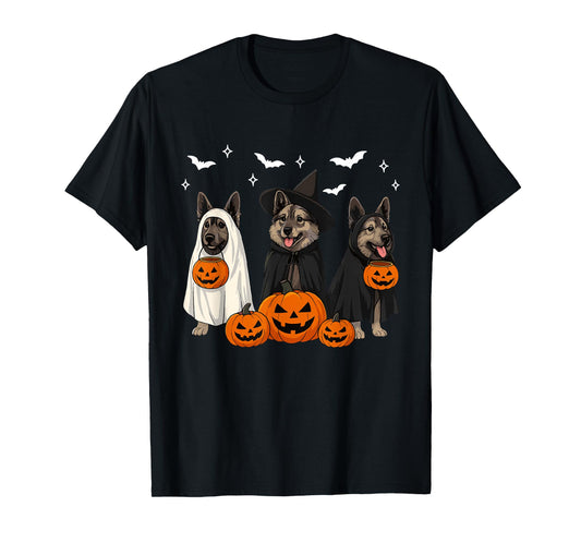 Fall Norwegian Elkhound Halloween Norwegian Elkhound Dog Mom T-Shirt
