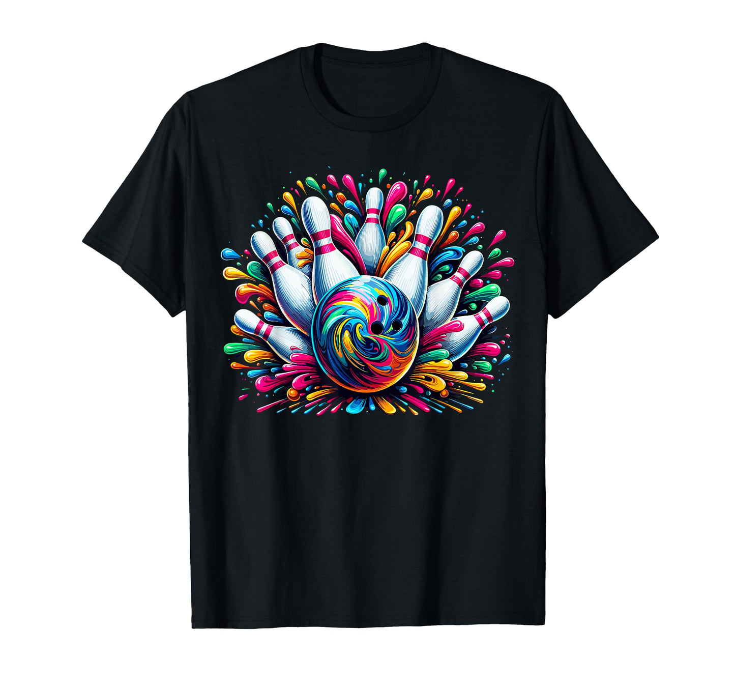 Bowling Cute Colorsplash Ball T-Shirt