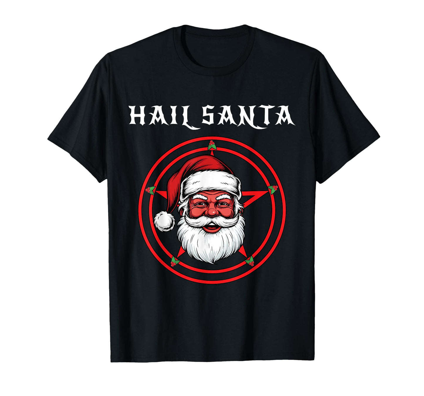 Hail Santa Pagan Happy Solstice Gothic Metal Christmas T-Shirt