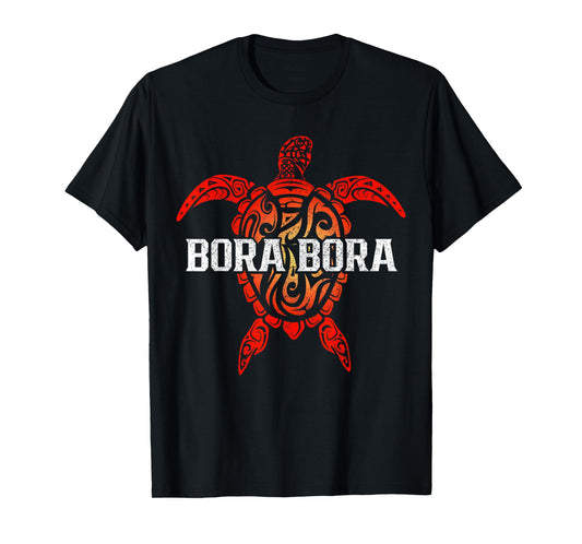 Bora Bora Tahiti French Polynesia Tribal Sea Turtle Souvenir T-Shirt