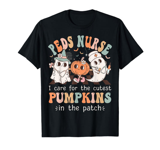 Peds Nurse Cutest Pumpkins Halloween Pediatric Nurse T-Shirt