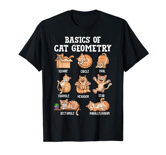 Cat Geometry Math Funny Cat Men Women Kids Teen Girls Boys T-Shirt
