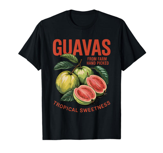 Guavas Naturally Sweet Guava Fruit Vintage Retro Graphic T-Shirt