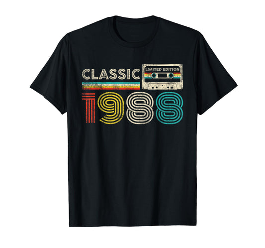 Classic 1988 Vintage 1988 Cassette Tape Men Women Birthday T-Shirt