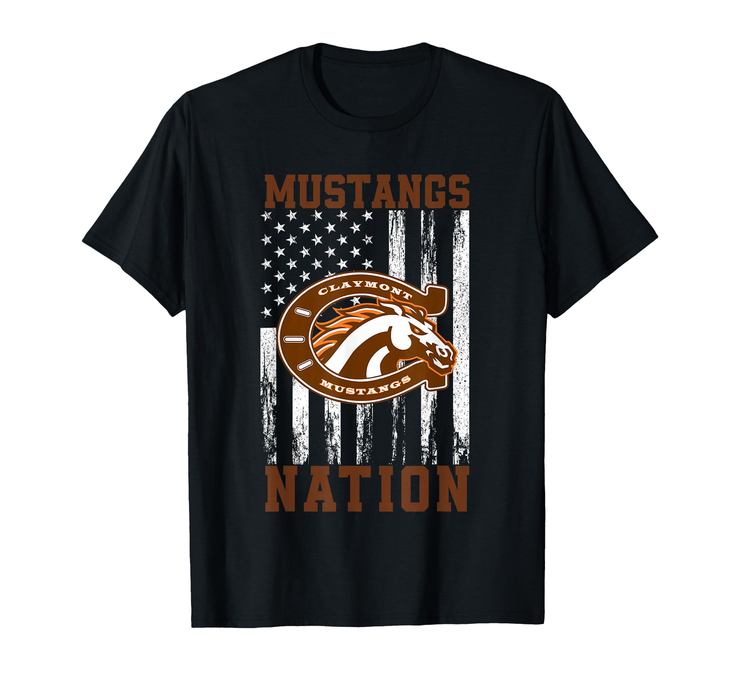 Claymont Mustangs Logo Nation HS T-Shirt