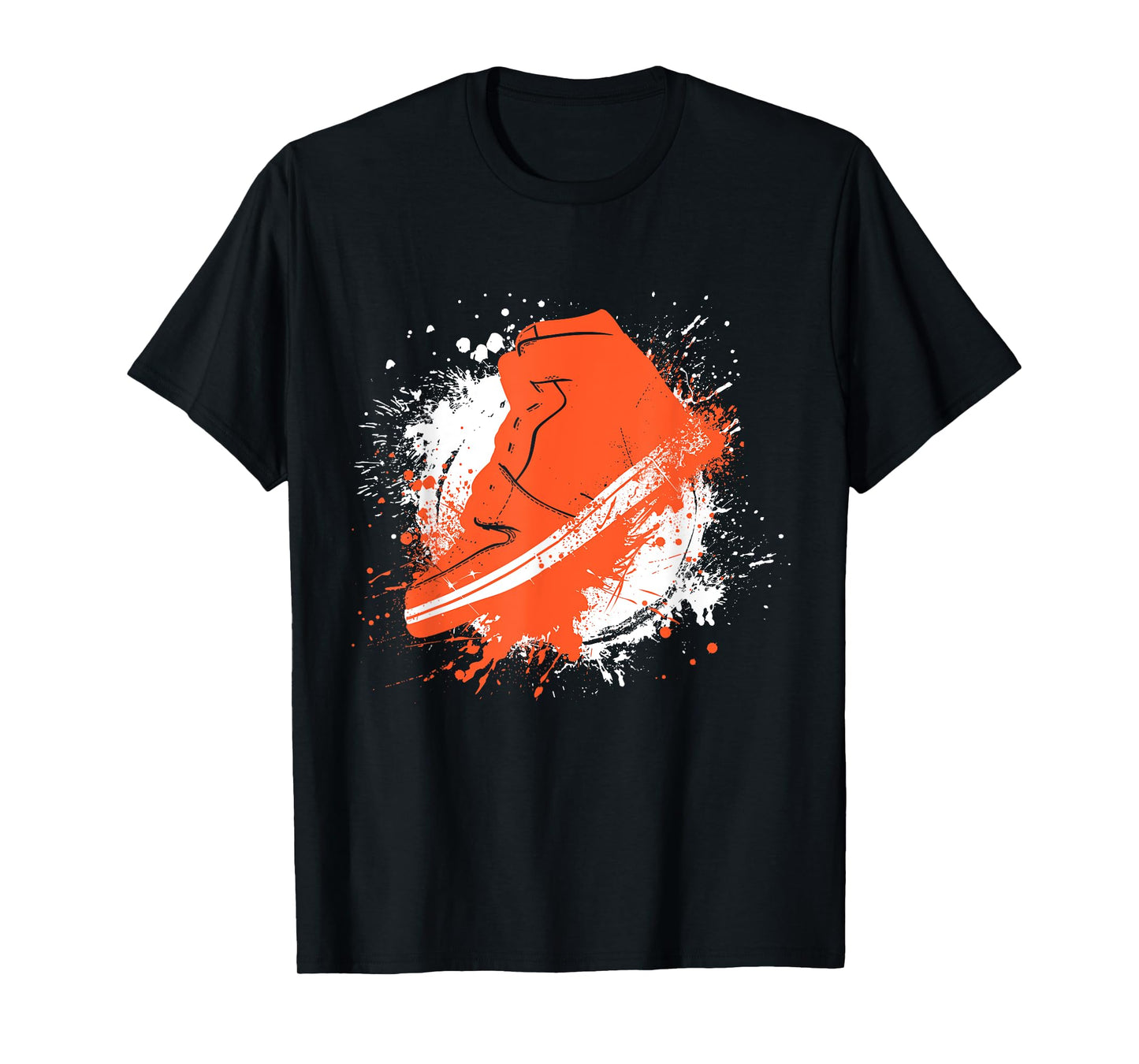 Army Green with Solar Orange Sneaker Graphic T-Shirt