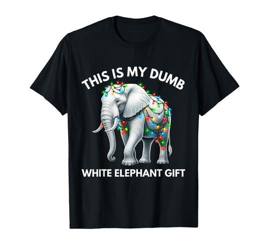 Funny White Elephant Gift Wrapped Elephant Dumb Gift T-Shirt