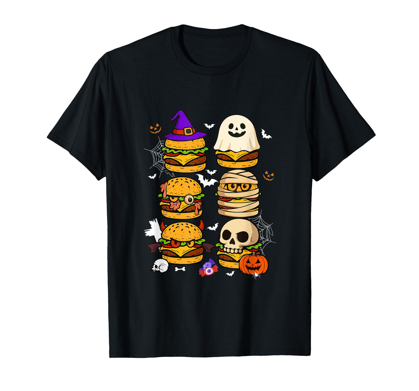 Horror Cheeseburgers Collection Boo Witch Zombie Halloween T-Shirt