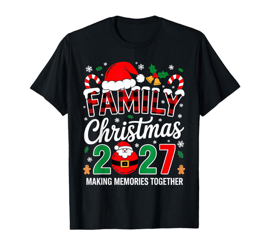 Family Christmas 2027 Matching Squad Santa Elf Funny Xmas T-Shirt