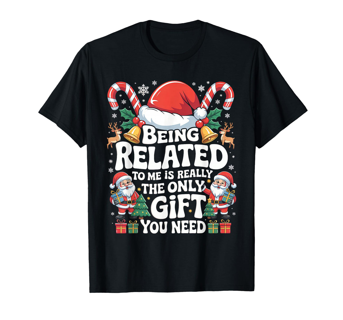 Groovy Being Related to Me Funny Christmas Family Xmas Vibes T-Shirt
