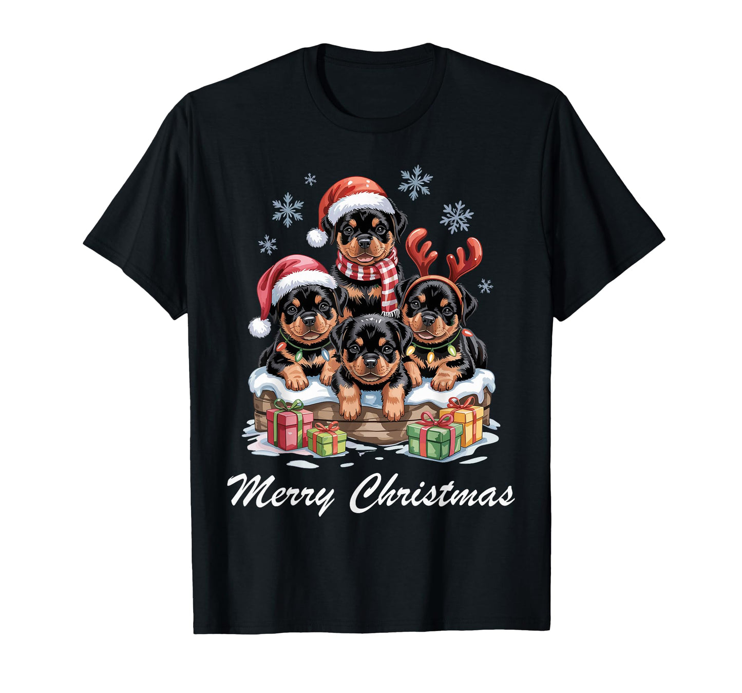 Rottweiler Merry Christmas Funny Rottie Dog Lovers Holiday T-Shirt