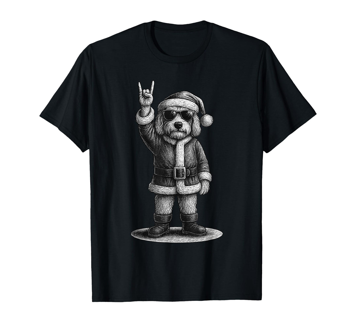 Goldendoodle Rock Music Christmas Dog Lover T-Shirt