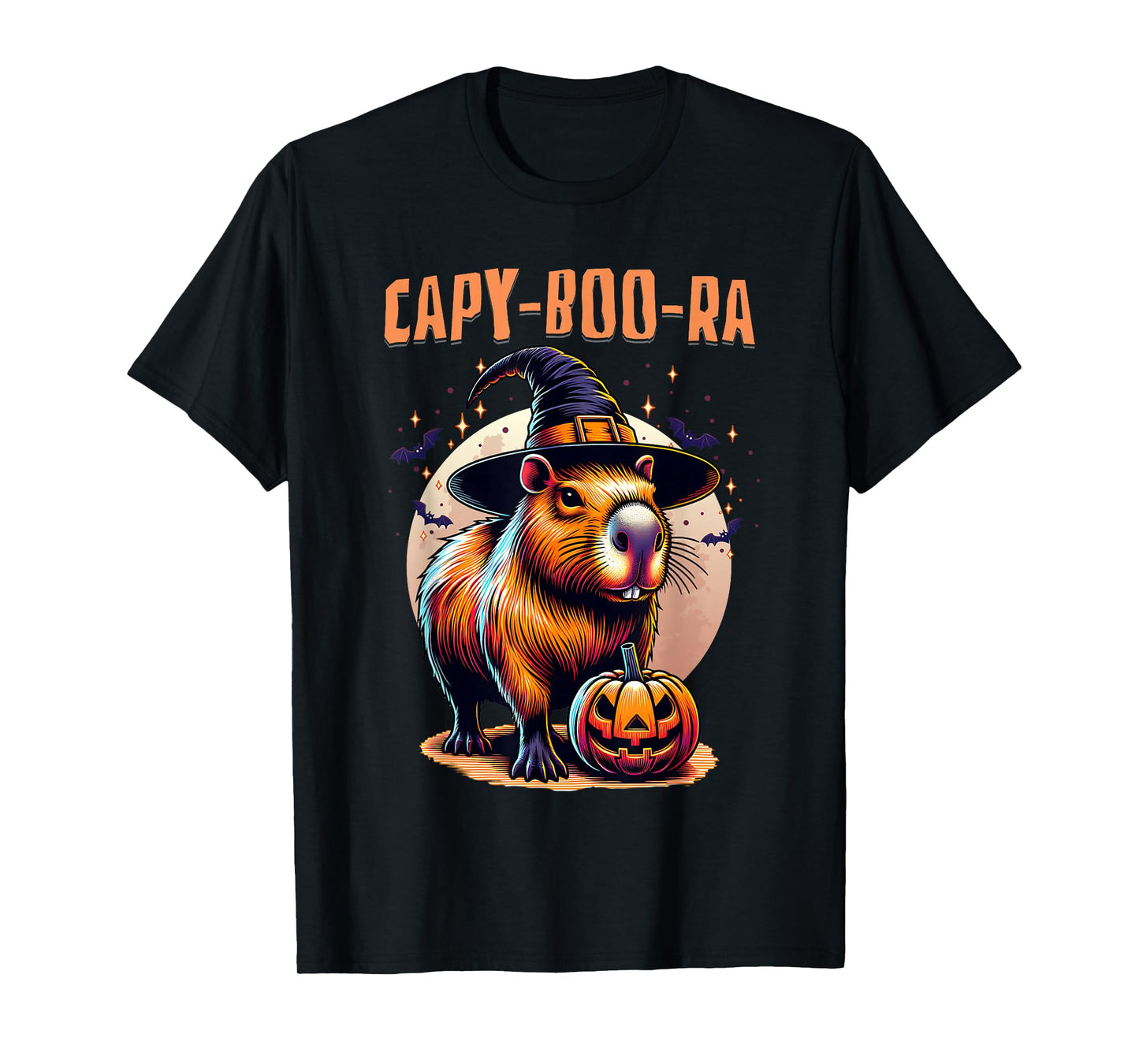 Halloween Capybara Witch Capy-Boo-Ra Jack-o-Lantern Pumpkin T-Shirt