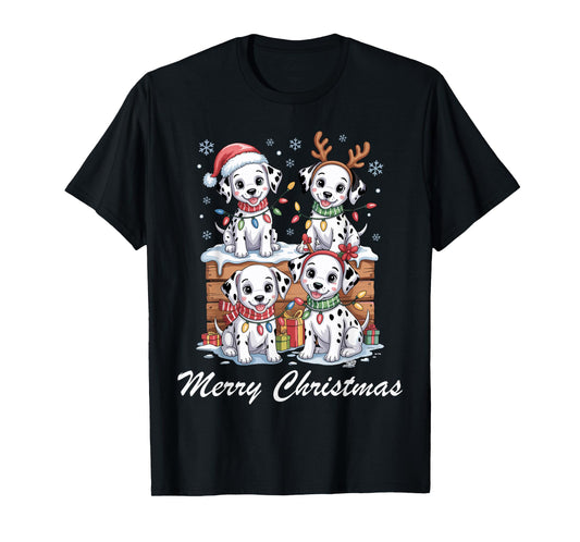 Dalmatian Merry Christmas Funny Dog Lovers Holiday Pajama T-Shirt