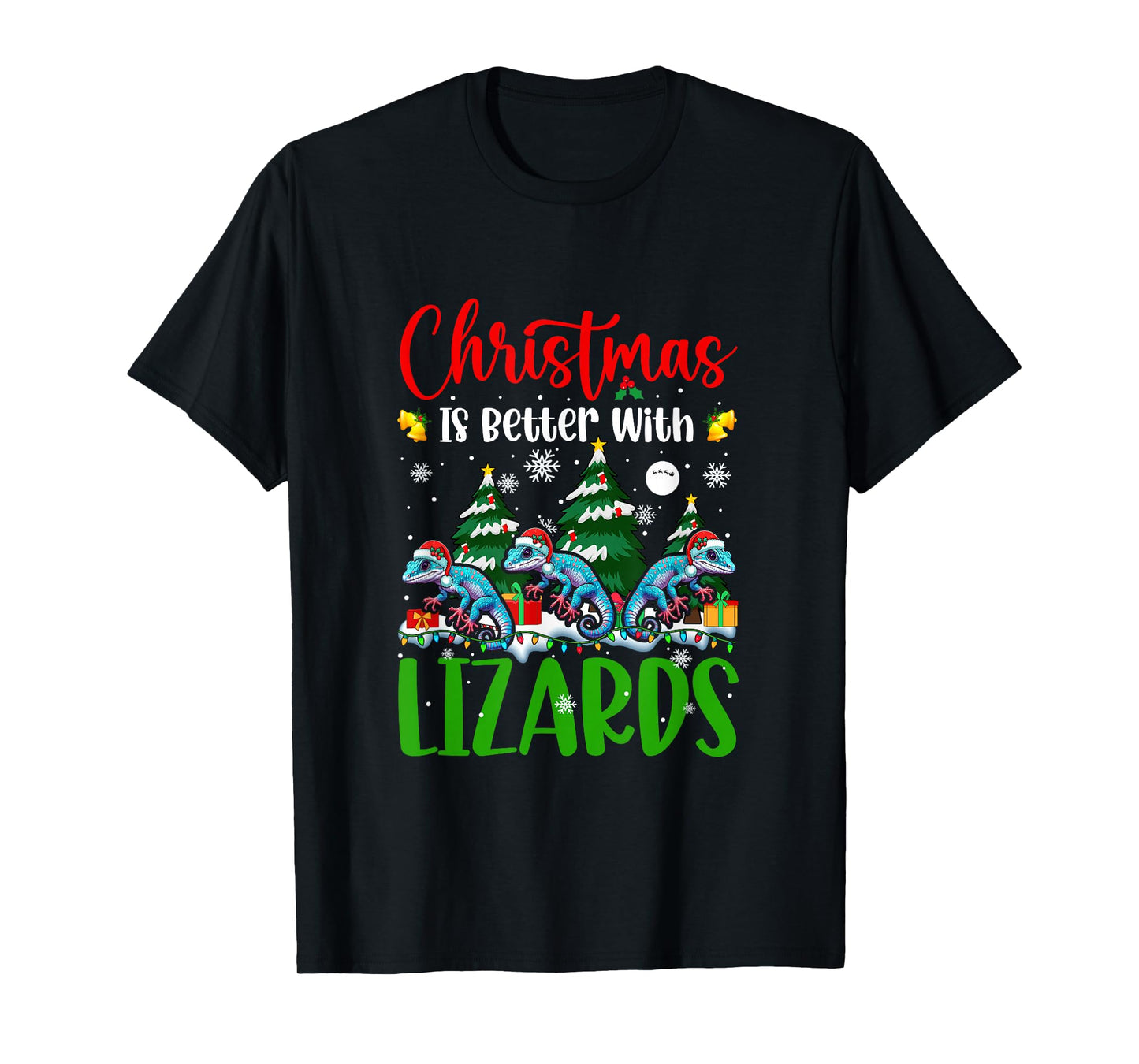 Xmas is Better Funny Joke Lizards Lover Christmas Tree T-Shirt