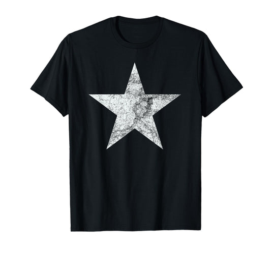 Vintage White Retro Star for Men & Women, Boys & Girls T-Shirt