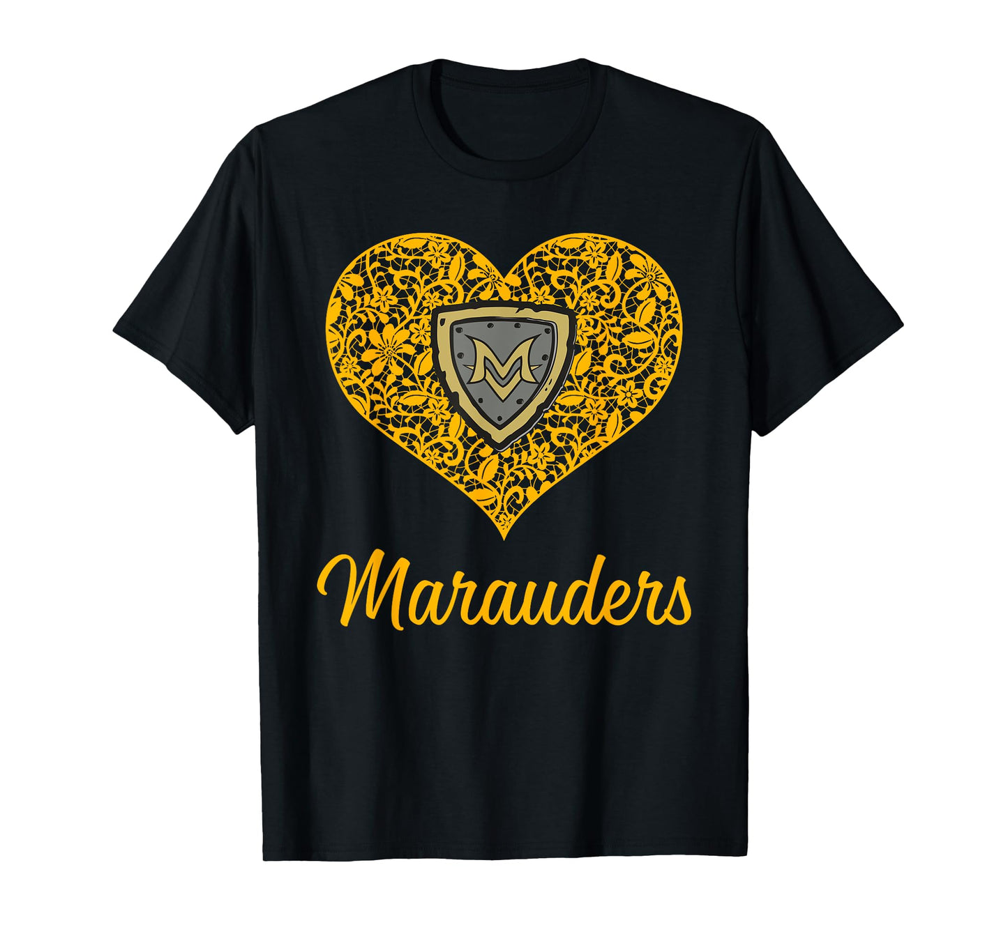 Mount Vernon Marauders Logo Lace Heart HS T-Shirt
