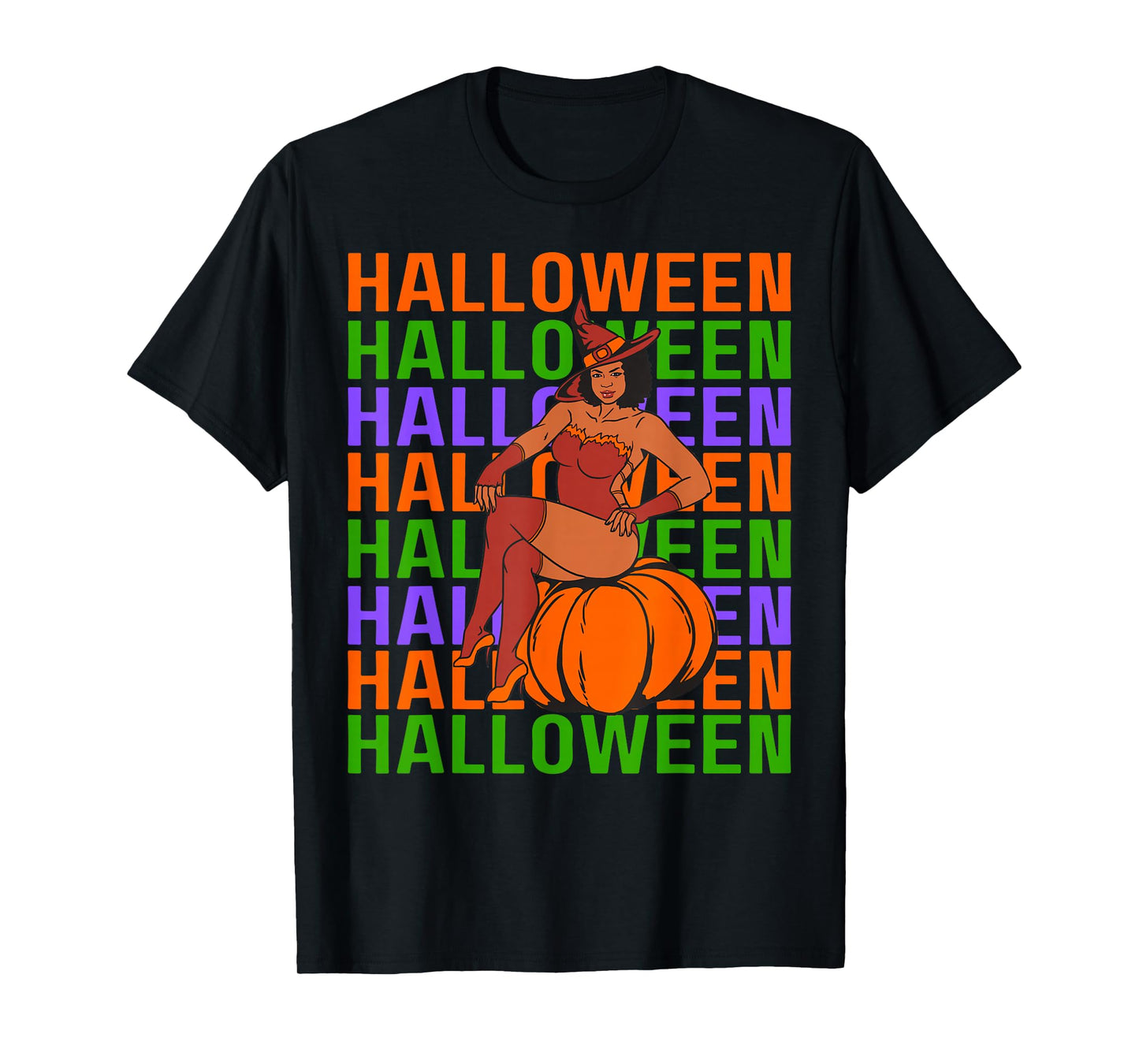 Funny Melanin Halloween Black Girl Magic Scary Blood Costume T-Shirt