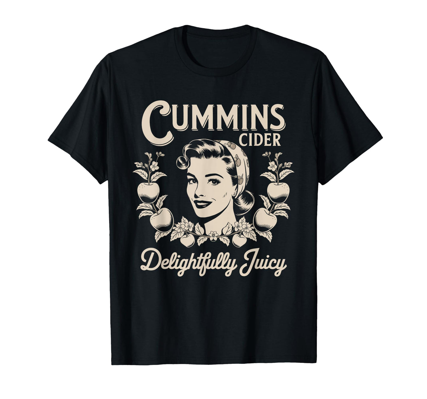 Delightfully Juicy Cummins Cider Vintage Humor Logo T-Shirt