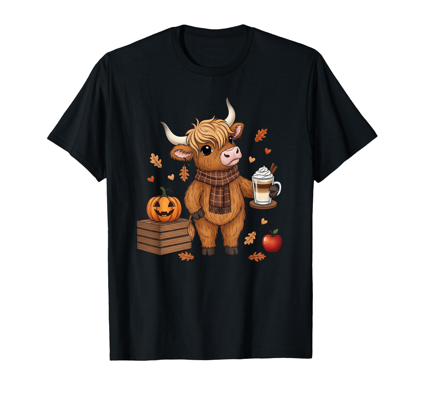 Funny Highland Cow Ghost Halloween Women Kids T-Shirt