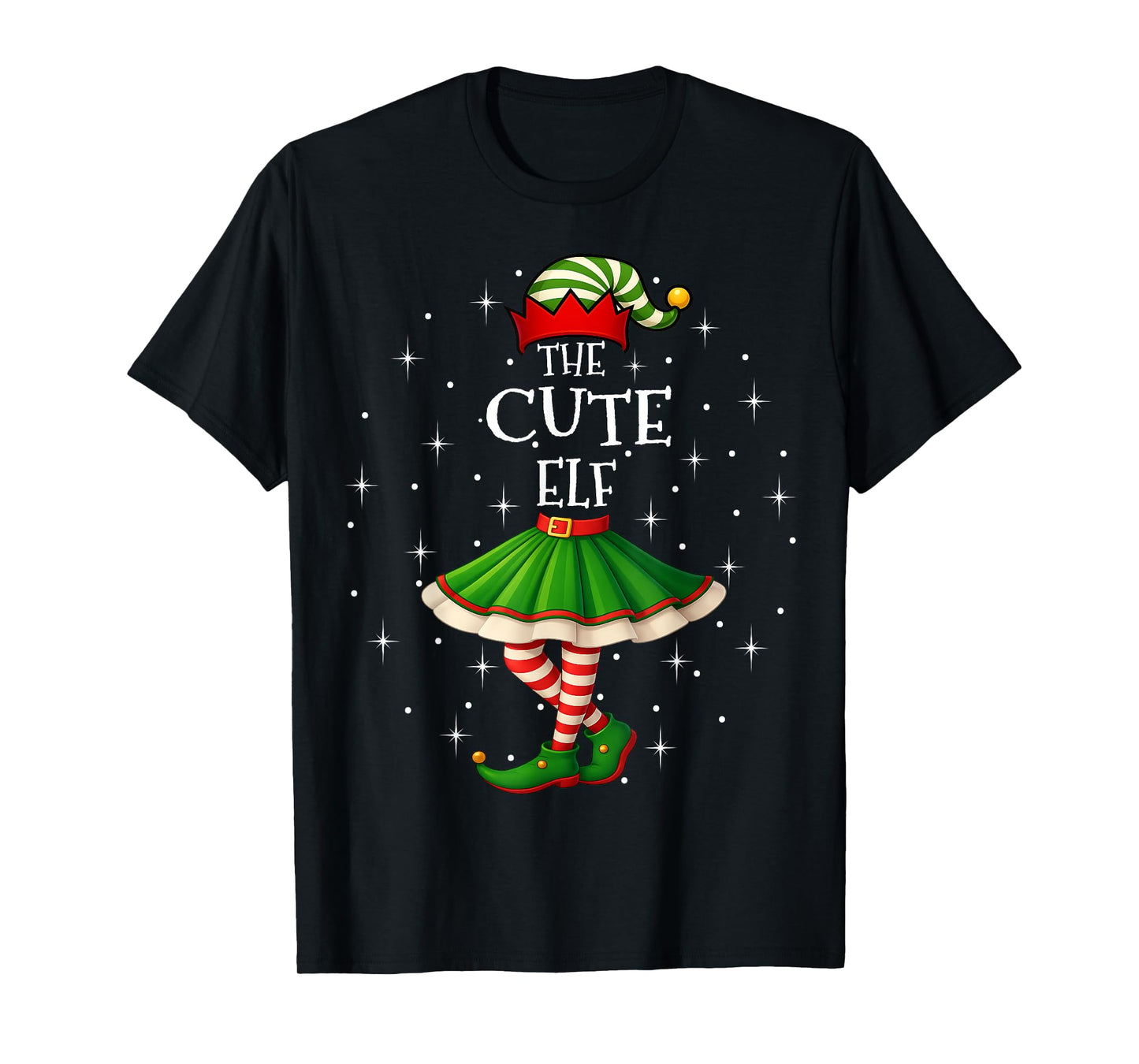 Cute Elf Christmas Family Matching Women Girls Xmas Party T-Shirt