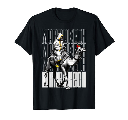 Marrakech Camel Sunset Morocco Flag Marrakesh Lovers T-Shirt