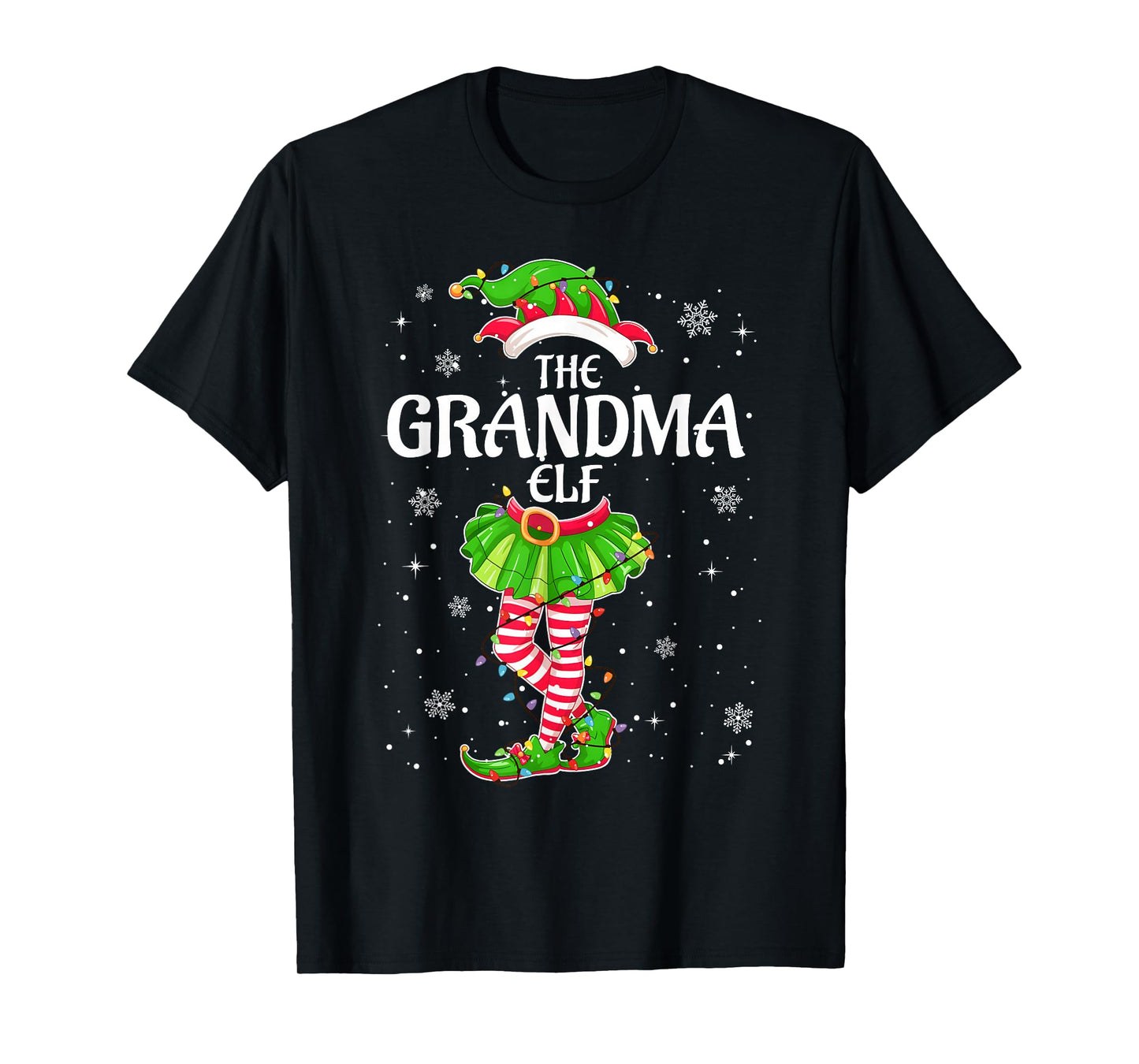 Funny The Grandma Elf Family Matching Christmas Pajamas T-Shirt