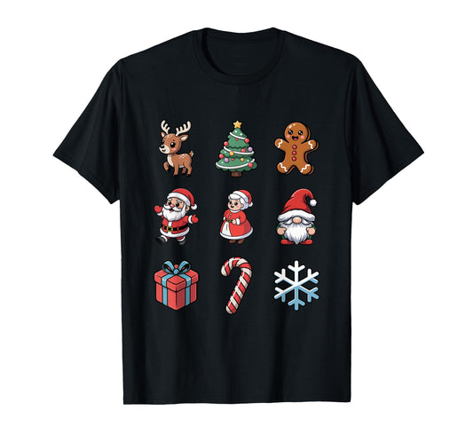 Cute Santa Gnome Reindeer Tree North Pole T-Shirt