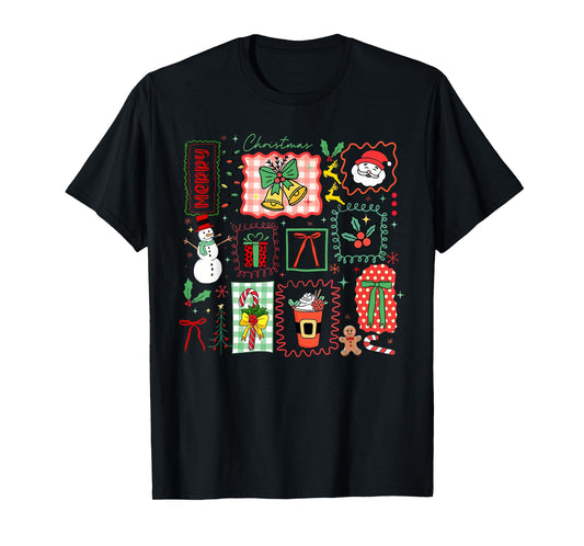 Coquette Bow Merry Christmas Xmas Santa Squad Holiday Funny T-Shirt