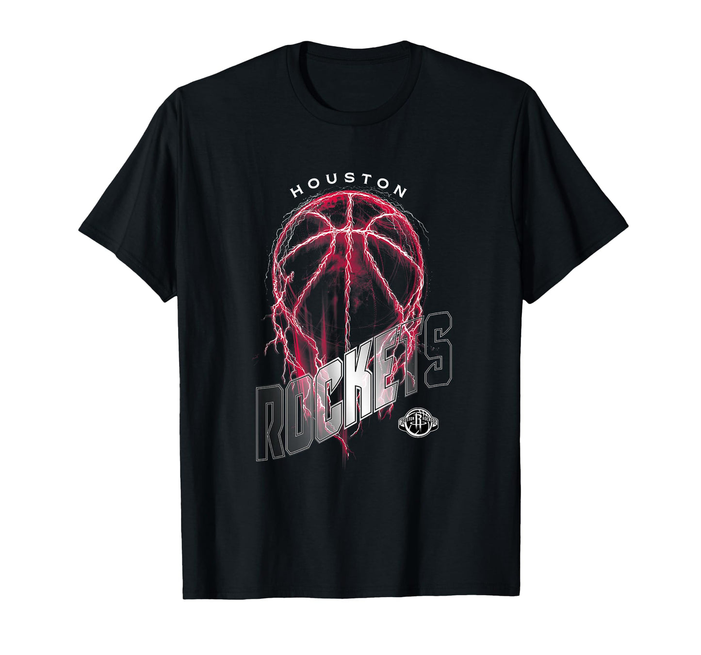 NBA Houston Rockets Lightning Bolt Basketball Logo T-Shirt