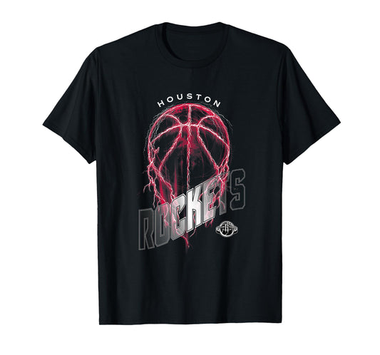 NBA Houston Rockets Lightning Bolt Basketball Logo T-Shirt