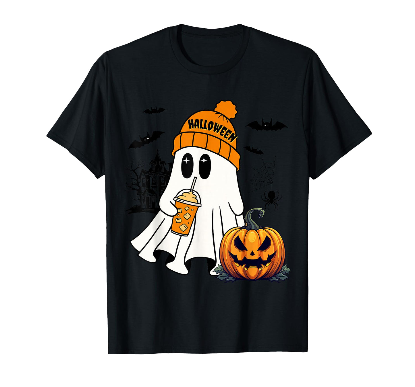 Pumpkin Halloween Witch Ghost T-Shirt