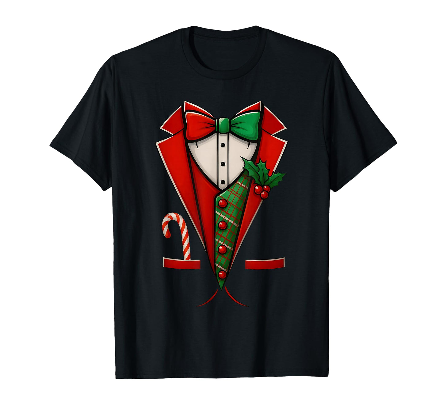 Tuxedo Costume Funny Xmas Bowtie Christmas Men Boys Kids T-Shirt