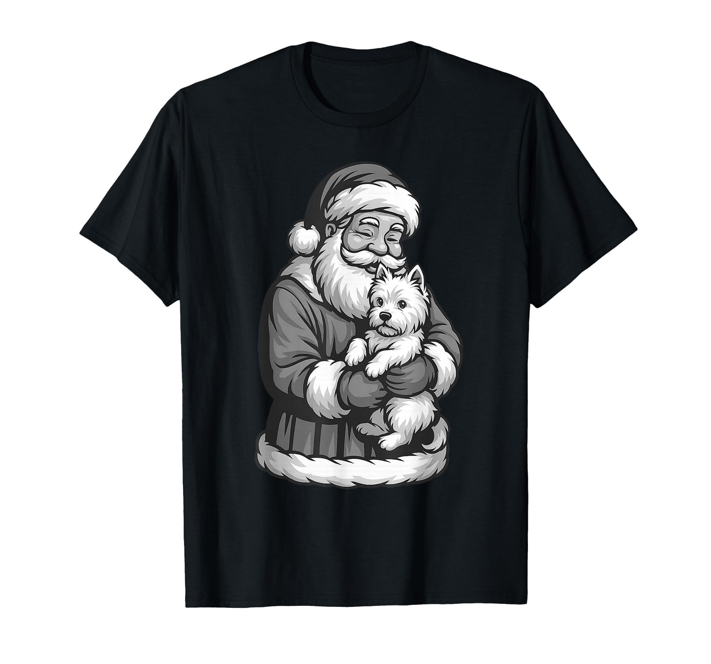 West Highland White Terrier Santa Claus Christmas Dog Lover T-Shirt