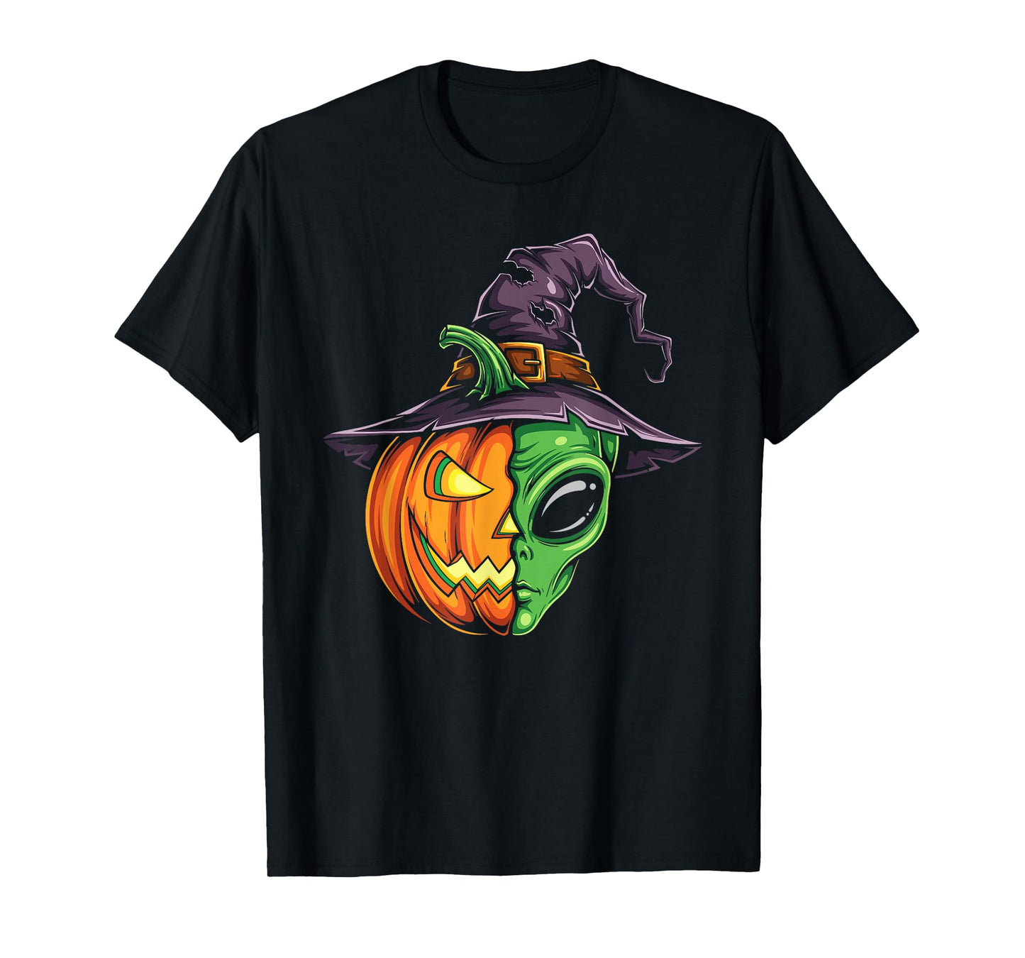 Alien Pumpkin Jack O Lantern Halloween Kids Mens Womens T-Shirt